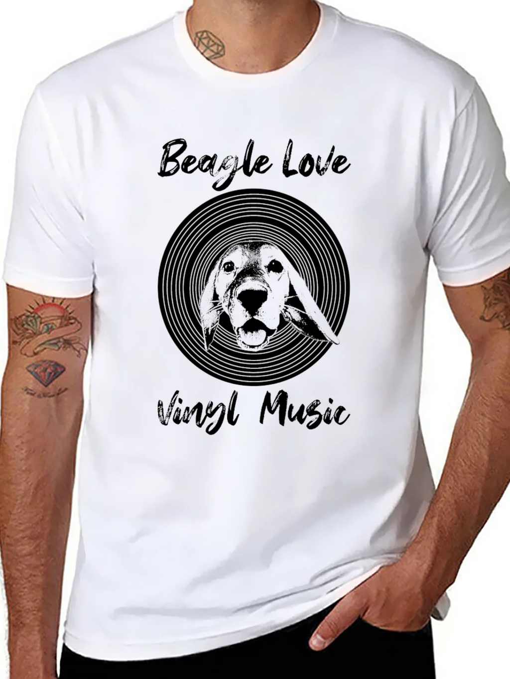 Beagle Love Vinyl Music T-Shirt product image 10