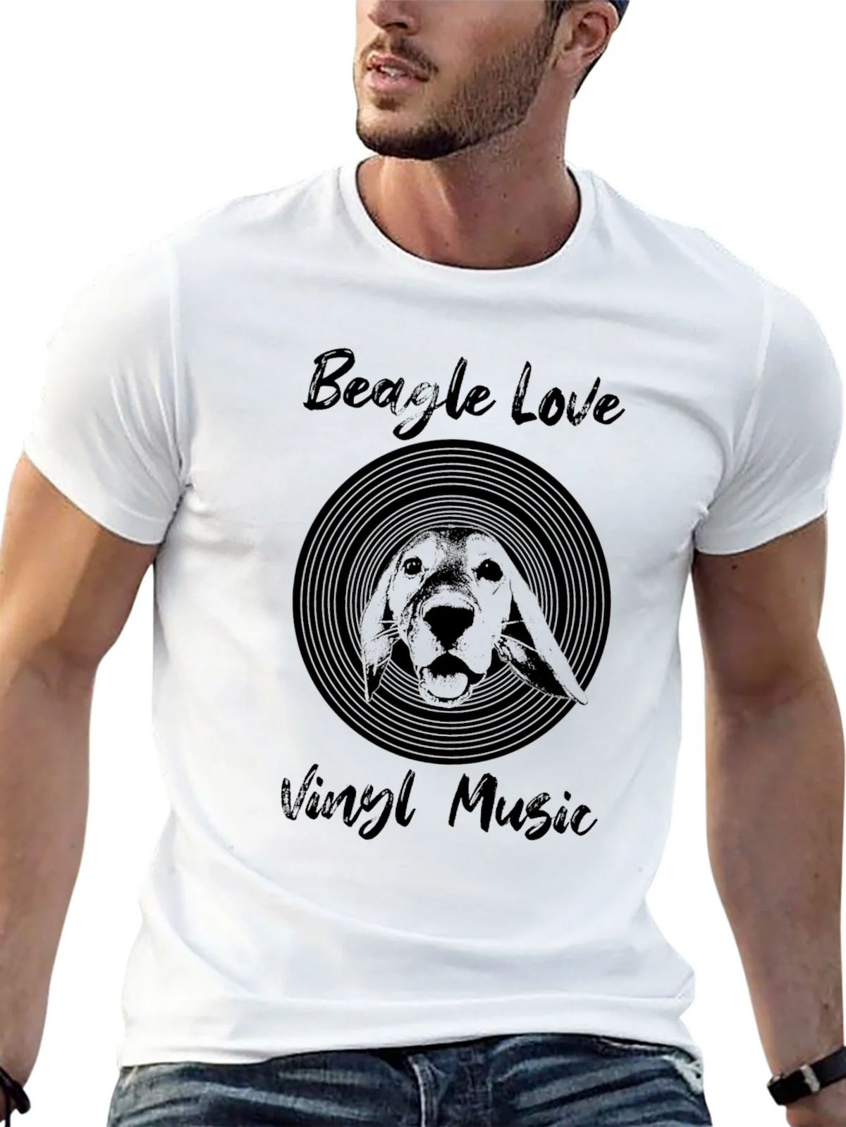 Beagle Love Vinyl Music T-Shirt product image 4