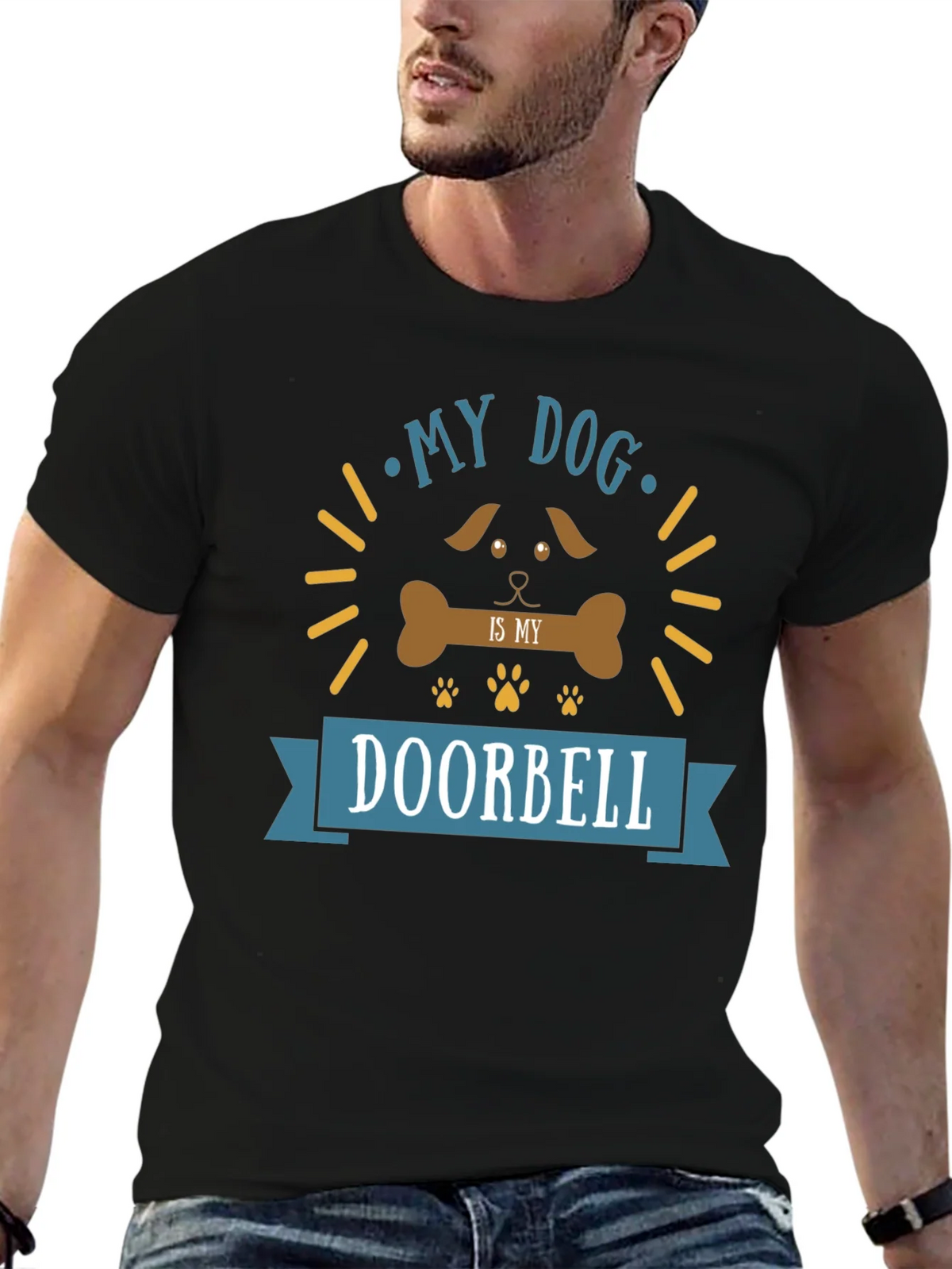 My Dog is My Doorbell Funny Graphic T-Shirt product image 9