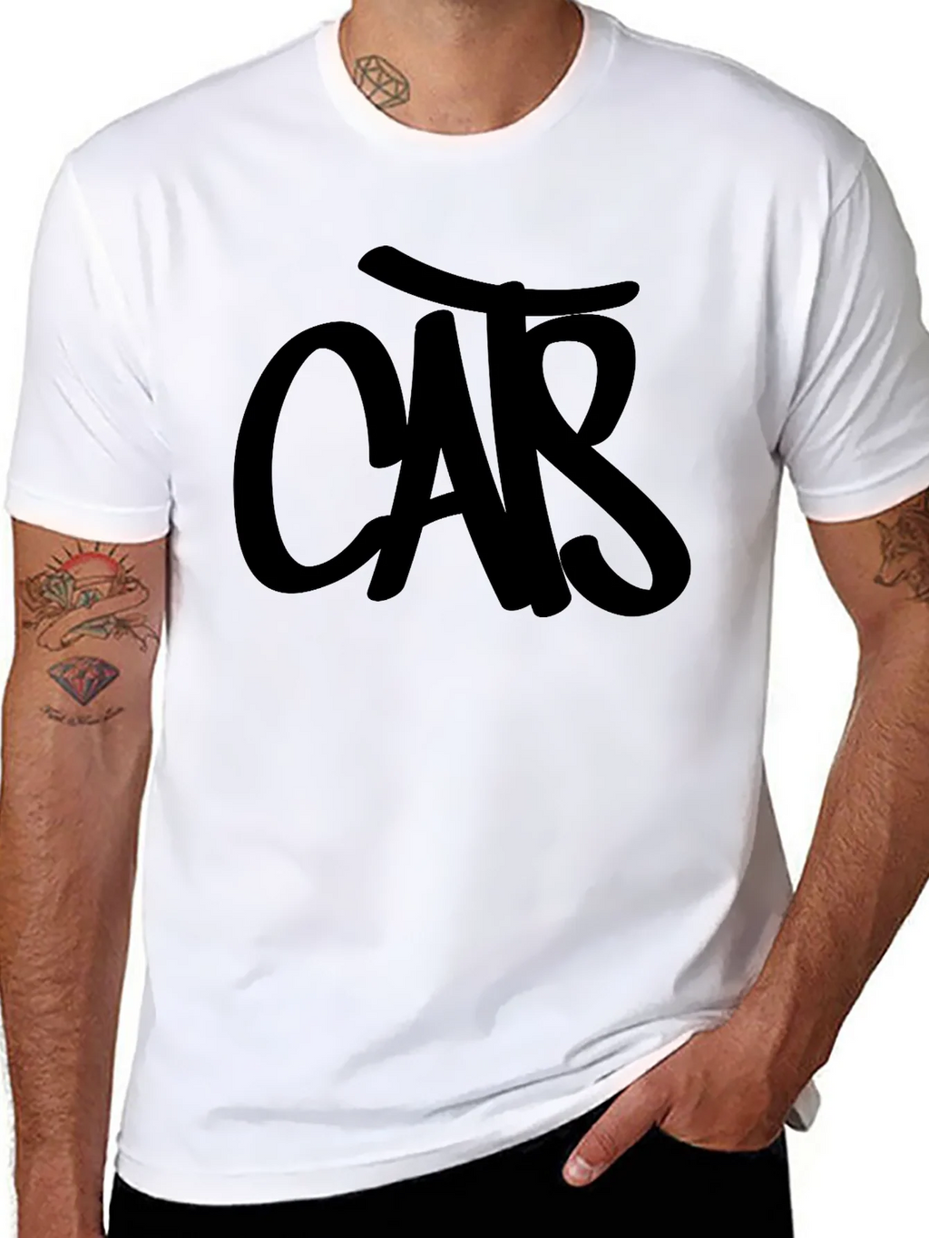Mens Black T-Shirt with CAR Graphic product image 10