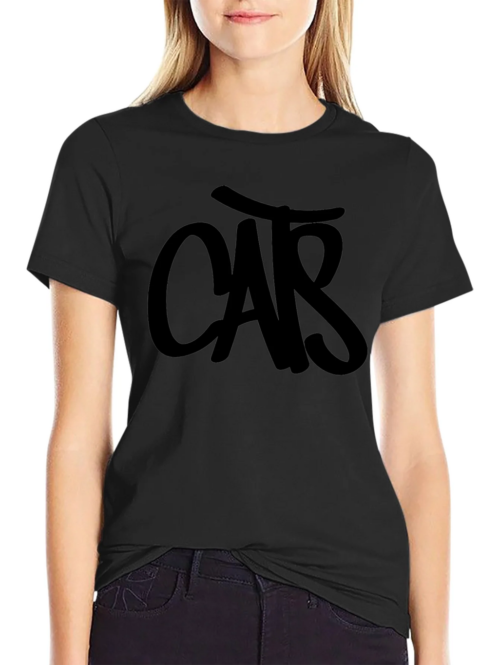Mens Black T-Shirt with CAR Graphic product image 5
