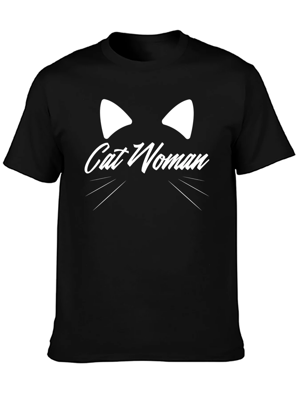 Cat Woman Graphic Tee - Black Cotton T-Shirt product image 6