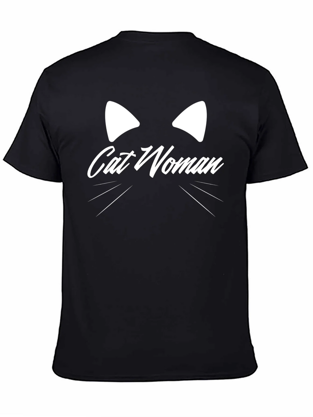 Cat Woman Graphic Tee - Black Cotton T-Shirt product image 7