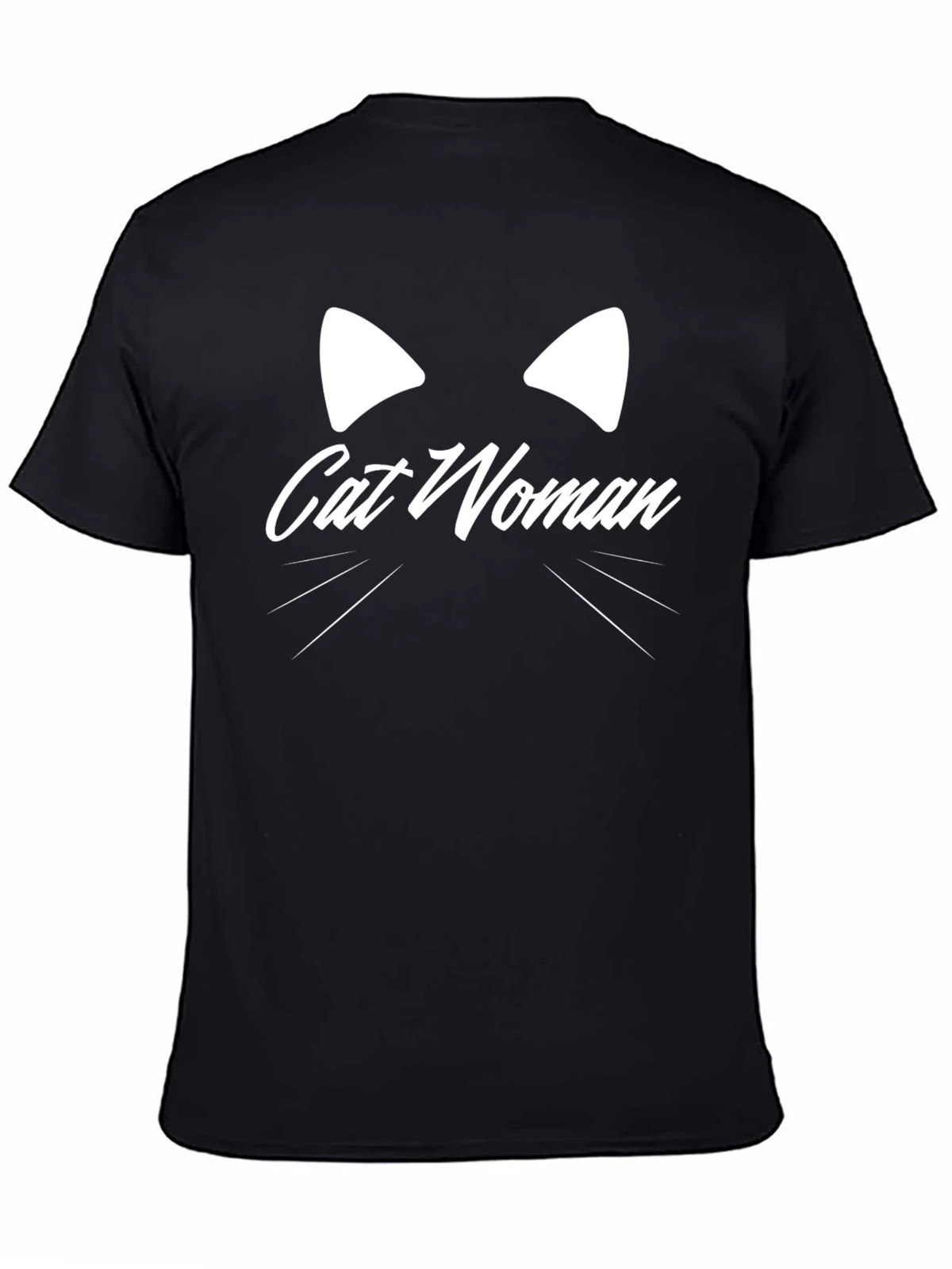 Cat Woman Graphic Tee - Black Cotton T-Shirt product image 7