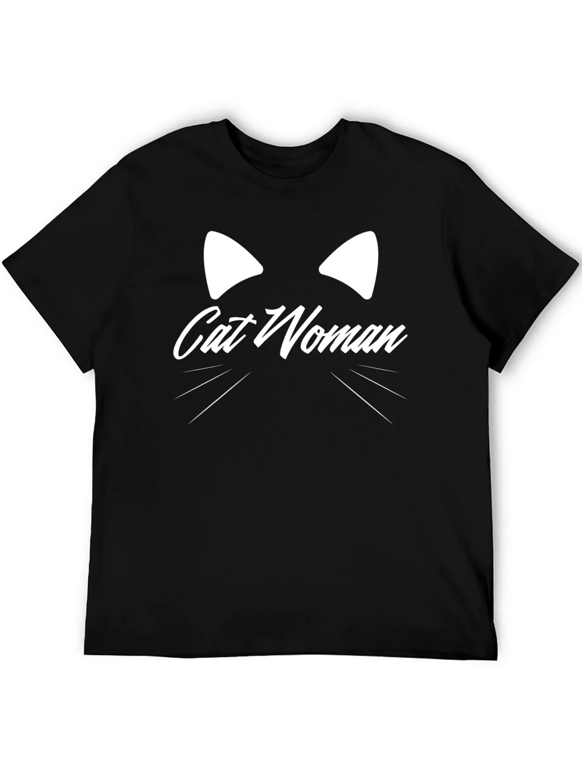 Cat Woman Graphic Tee - Black Cotton T-Shirt product image 8
