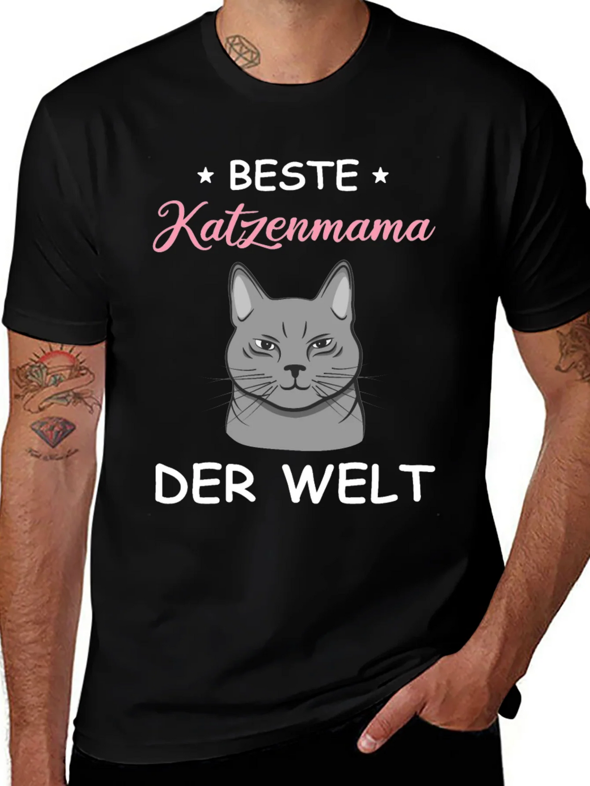 Best Cat Mama T-Shirt - German Text Design product image 1
