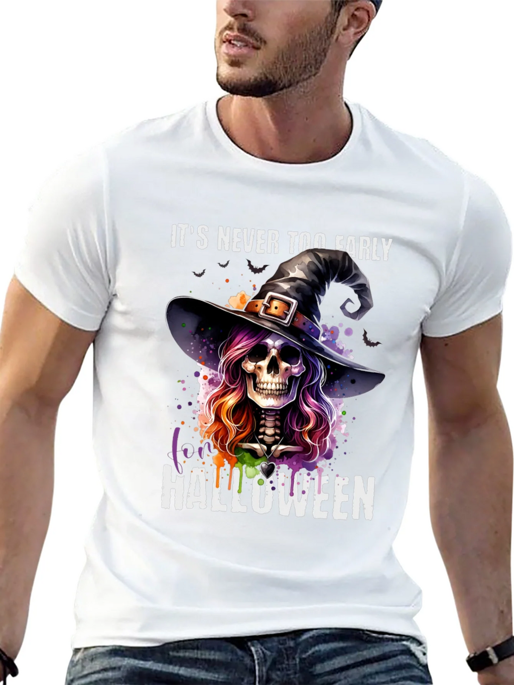 Halloween Witch Skull T-Shirt - Its Never Too Early! product image 4