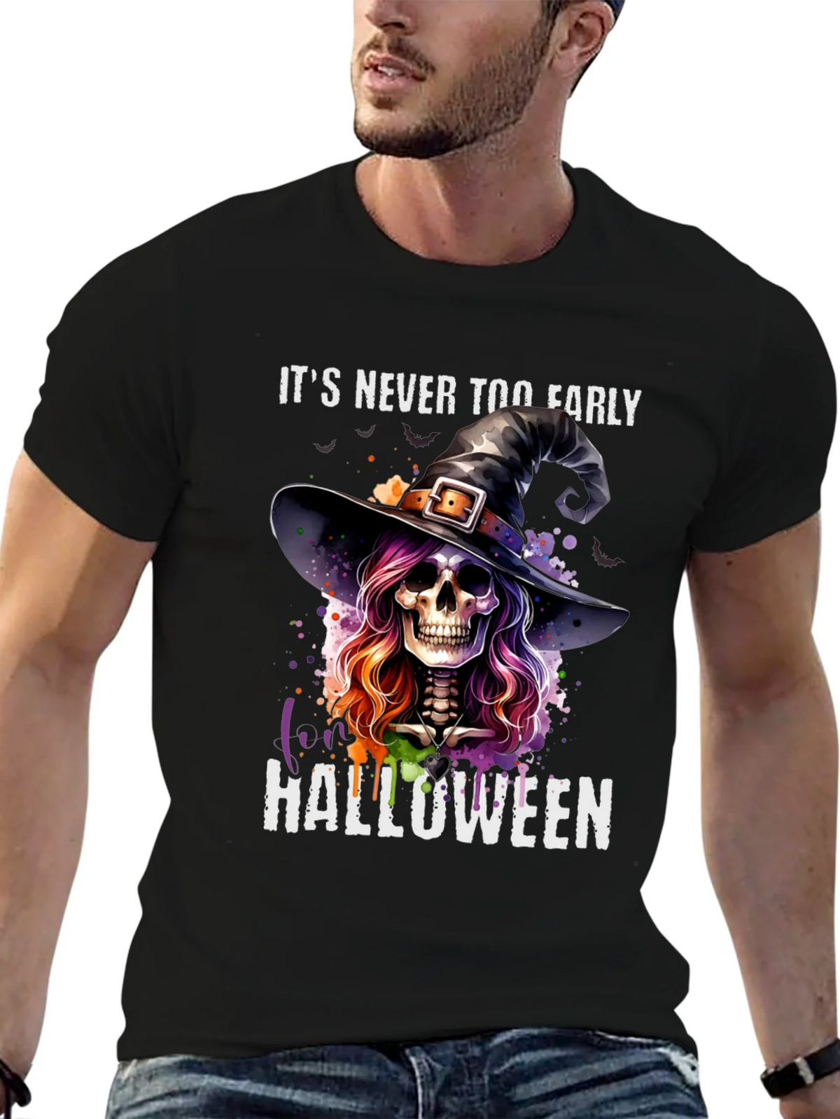 Halloween Witch Skull T-Shirt - Its Never Too Early! product image 9