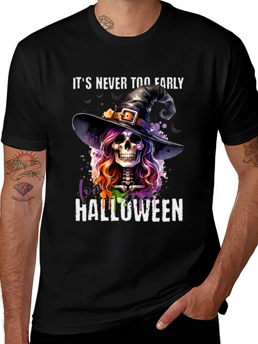 Halloween Witch Skull T-Shirt - Its Never Too Early! product image 1