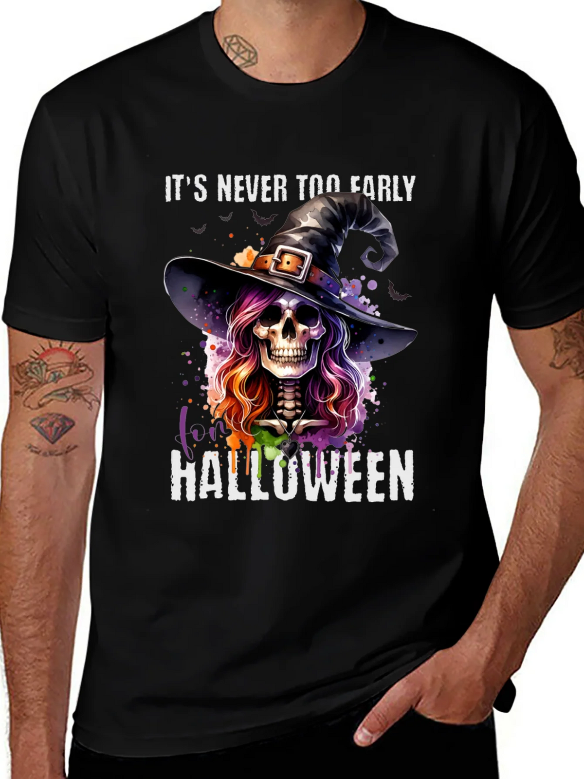 Halloween Witch Skull T-Shirt - Its Never Too Early! product image 1