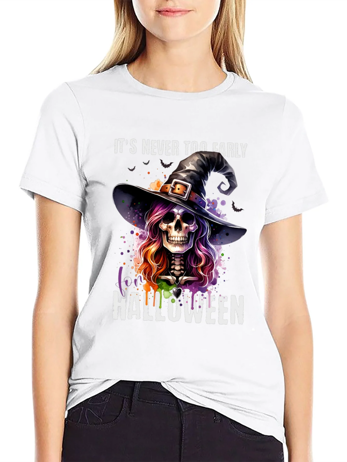 Halloween Witch Skull T-Shirt - Its Never Too Early! product image 11