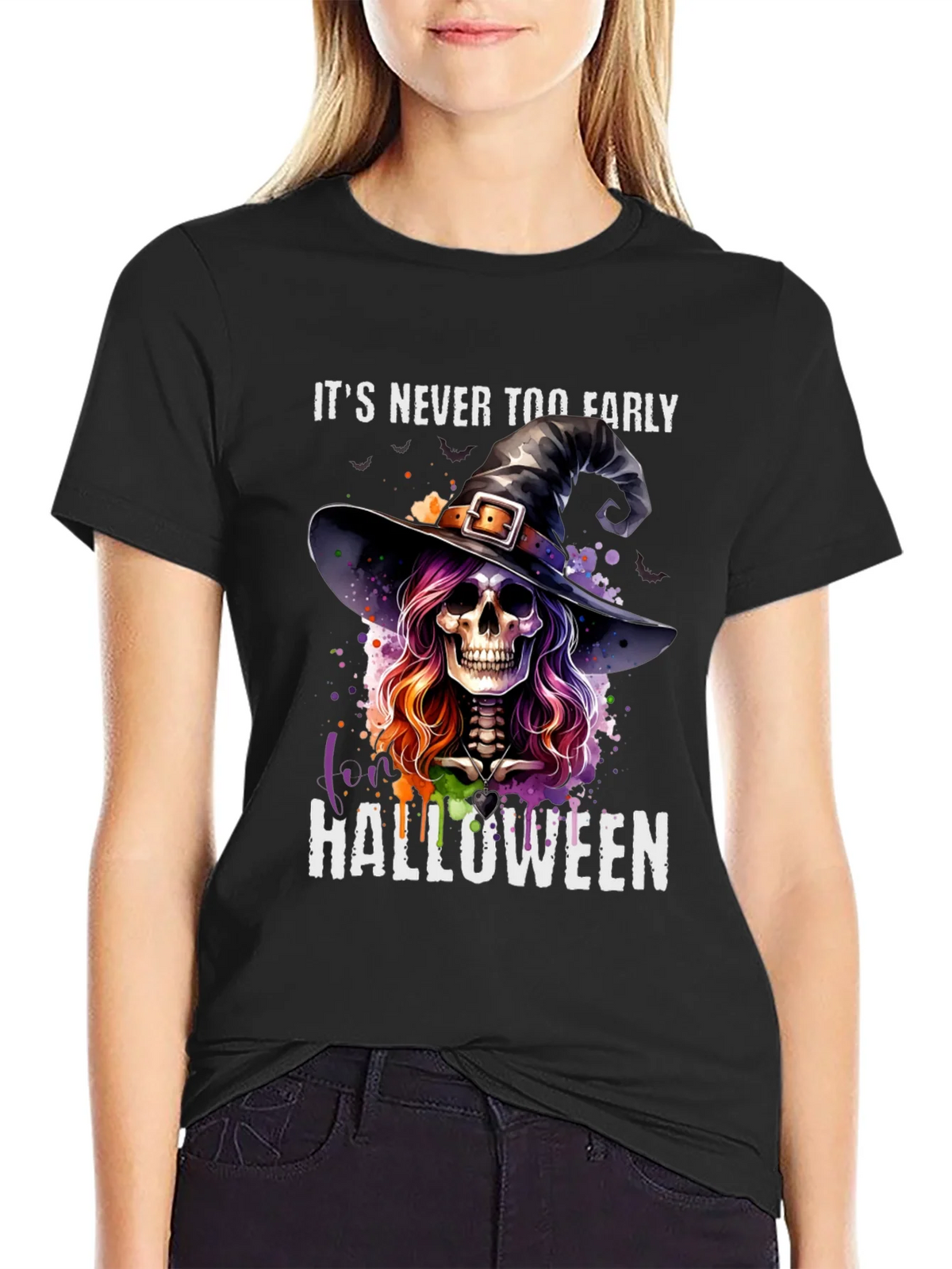 Halloween Witch Skull T-Shirt - Its Never Too Early! product image 5