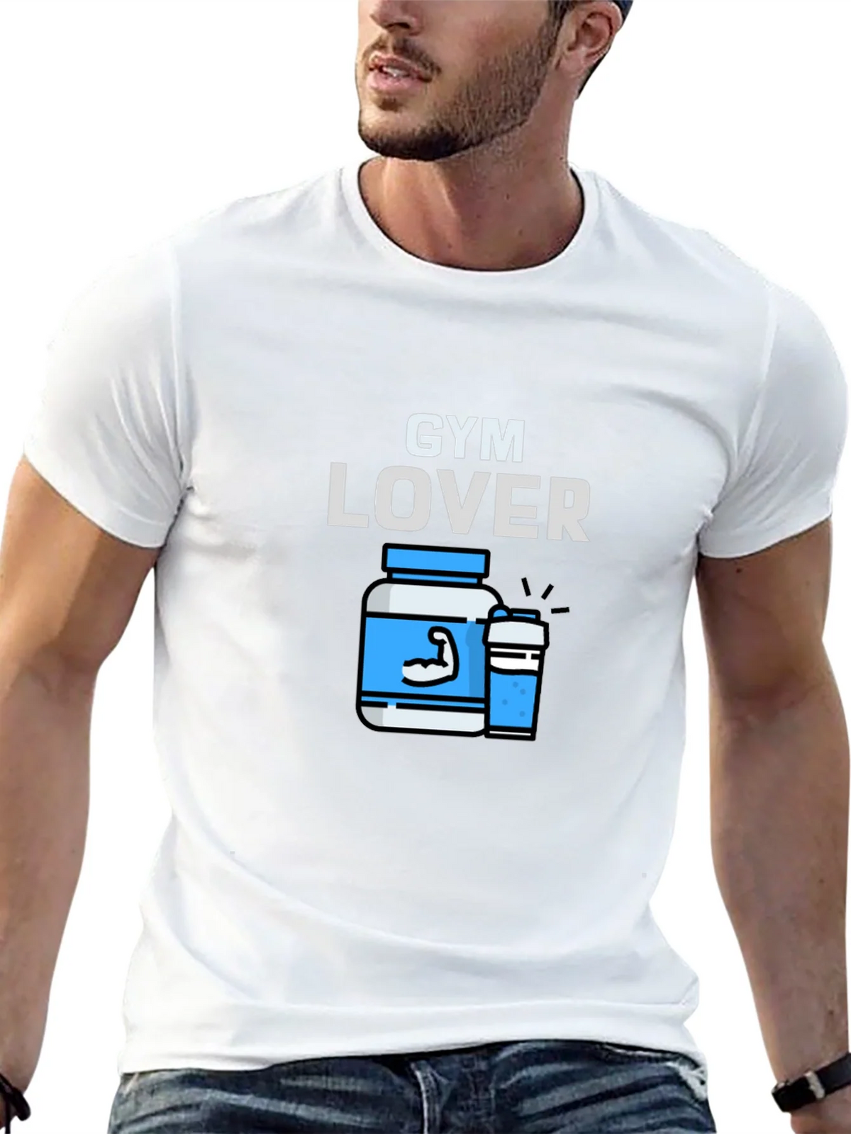 Gym Lover Graphic T-Shirt Black product image 4