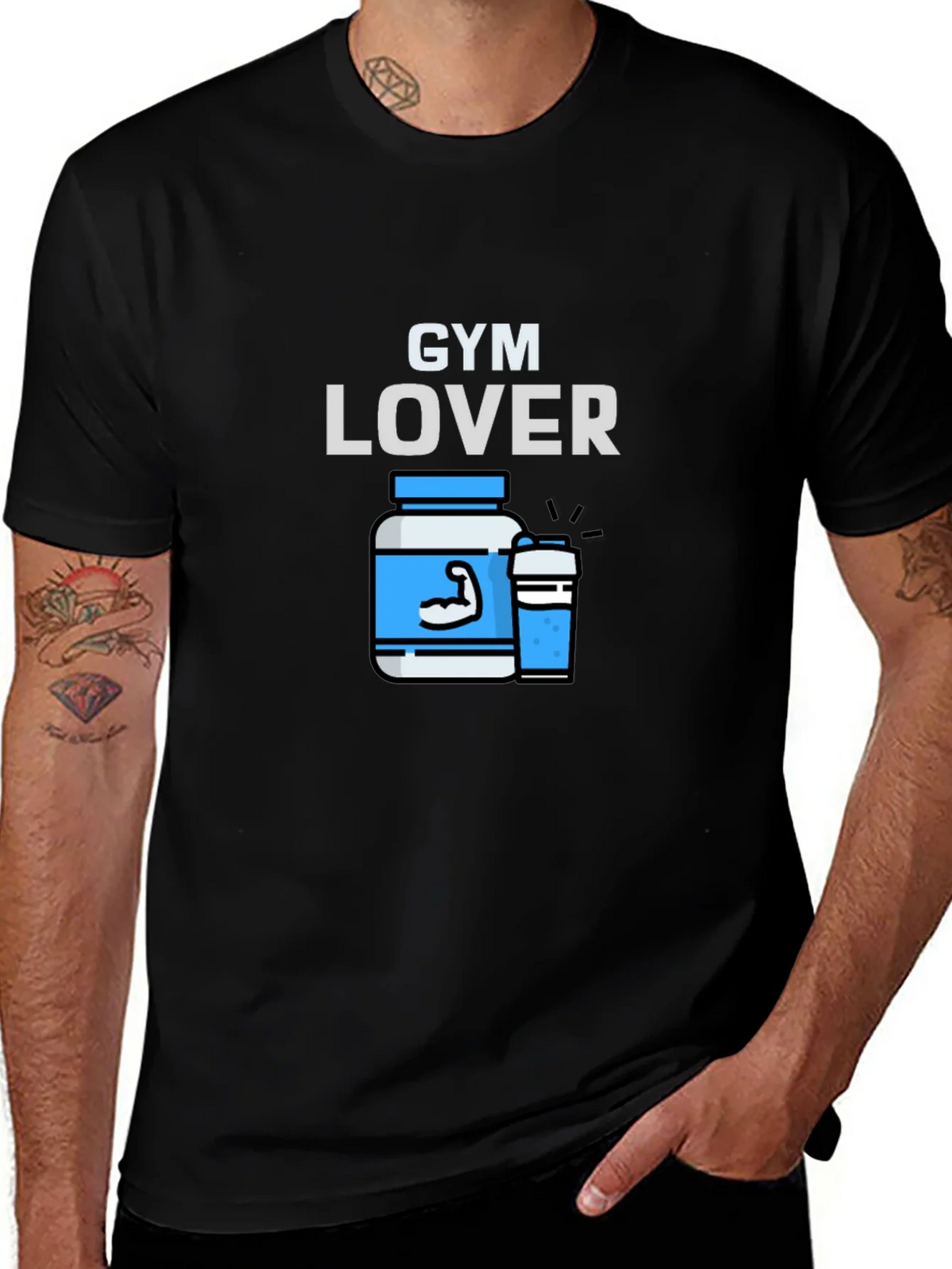 Gym Lover Graphic T-Shirt Black product image 1