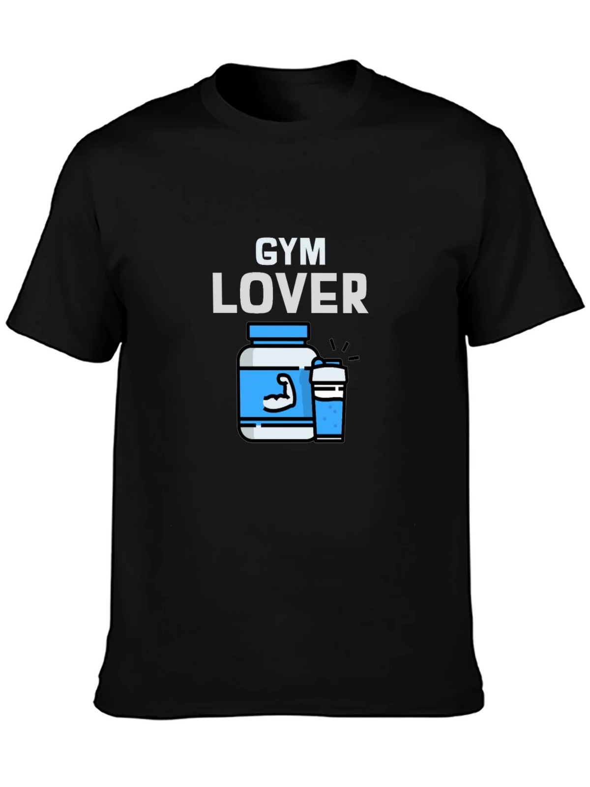 Gym Lover Graphic T-Shirt Black product image 6