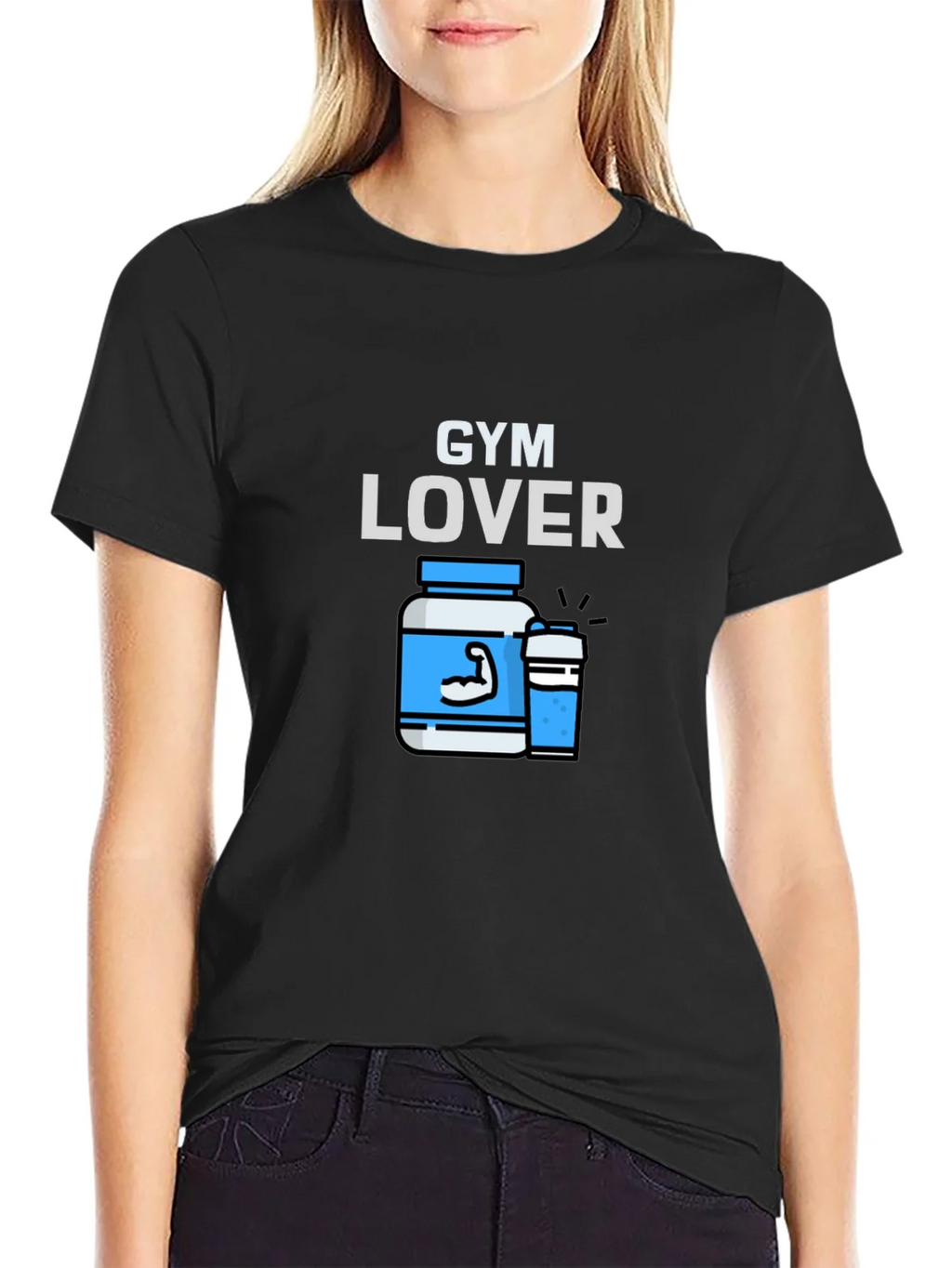 Gym Lover Graphic T-Shirt Black product image 5
