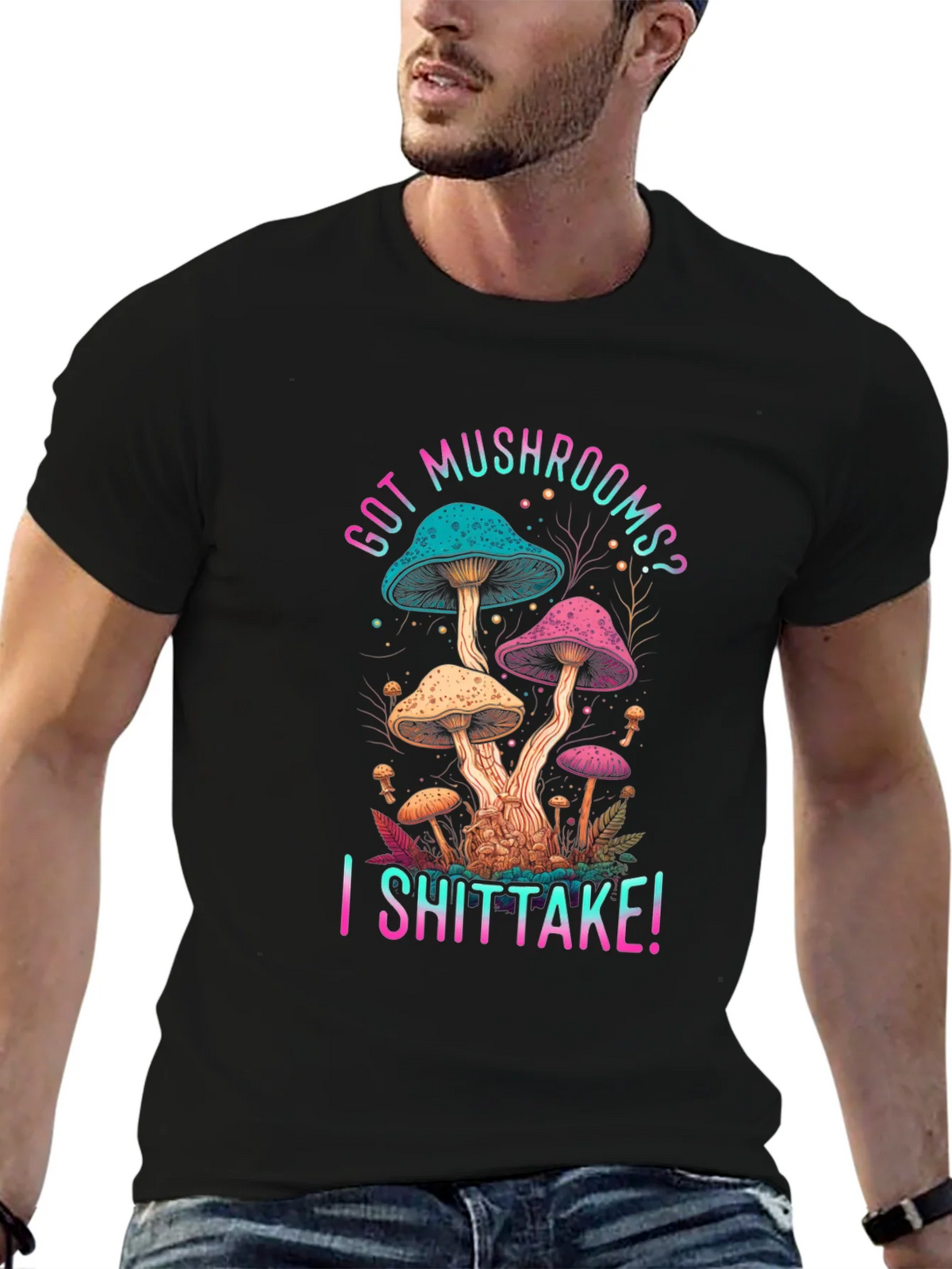 Got Mushrooms? I Shiitake! Funny Graphic Tee product image 9