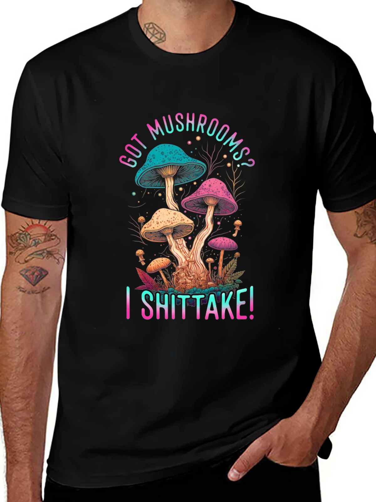 Got Mushrooms? I Shiitake! Funny Graphic Tee product image 1