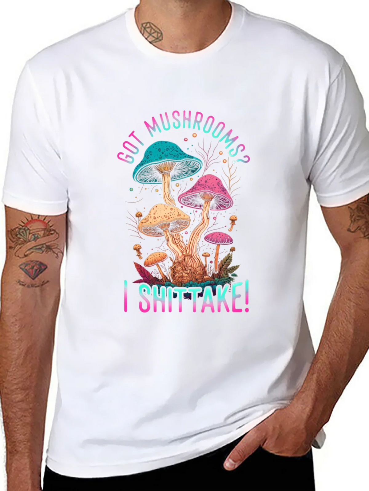 Got Mushrooms? I Shiitake! Funny Graphic Tee product image 10