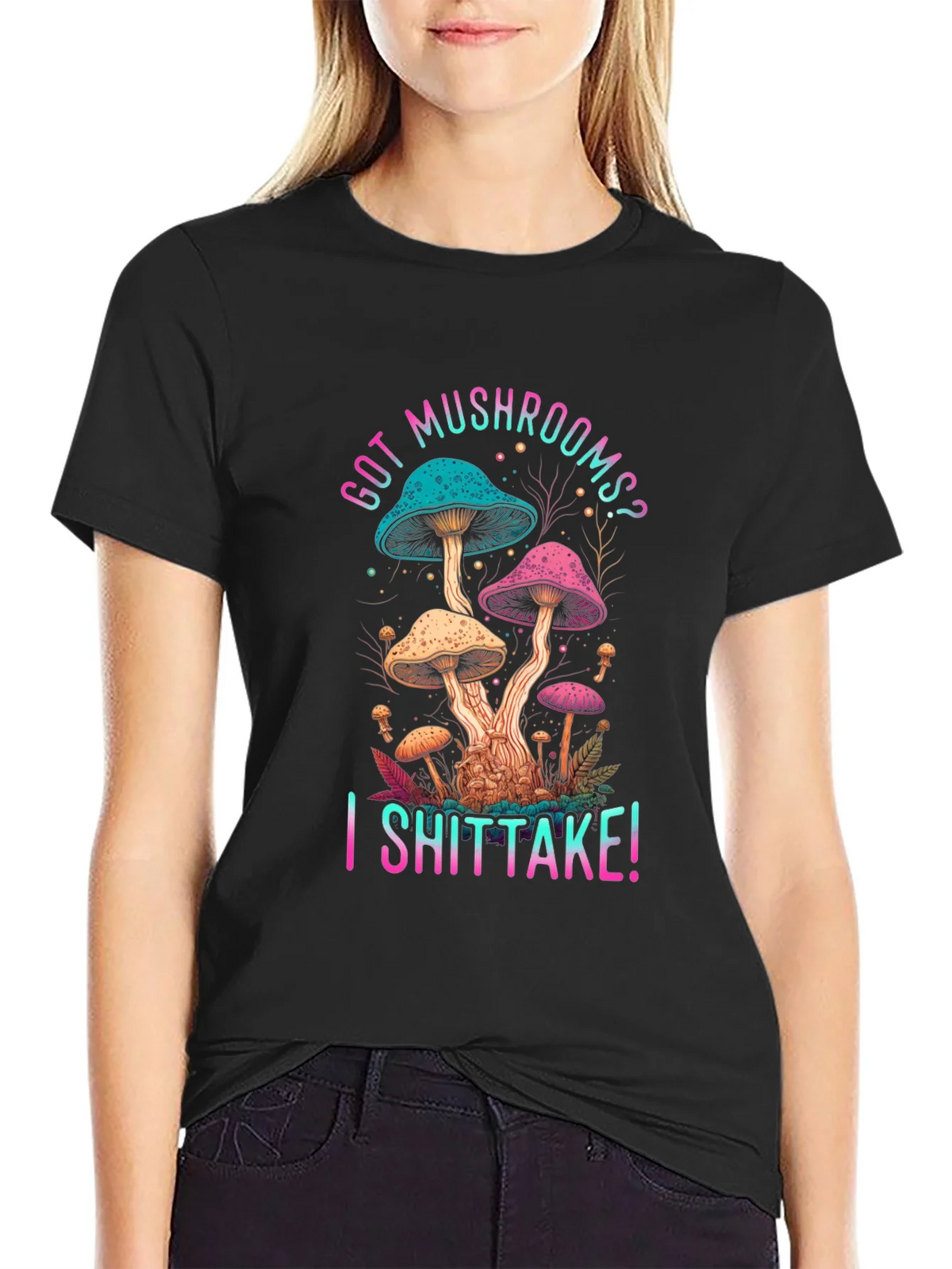 Got Mushrooms? I Shiitake! Funny Graphic Tee product image 5