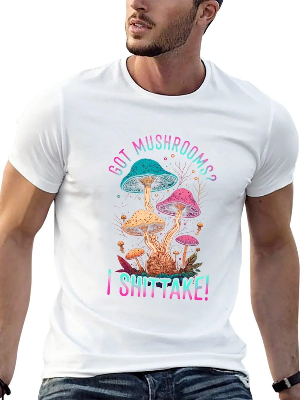 Got Mushrooms? I Shiitake! Funny Graphic Tee product image 4