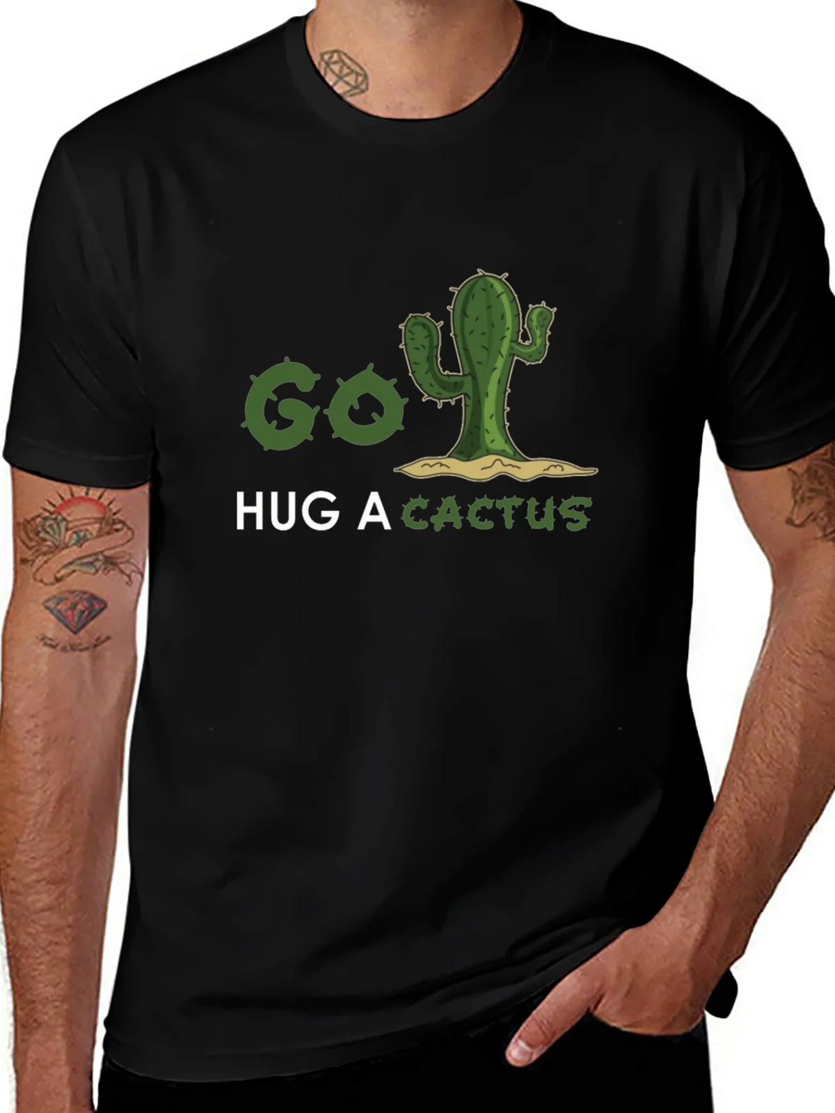 Go Hug A Cactus T-Shirt - Funny Graphic Tee product image 1