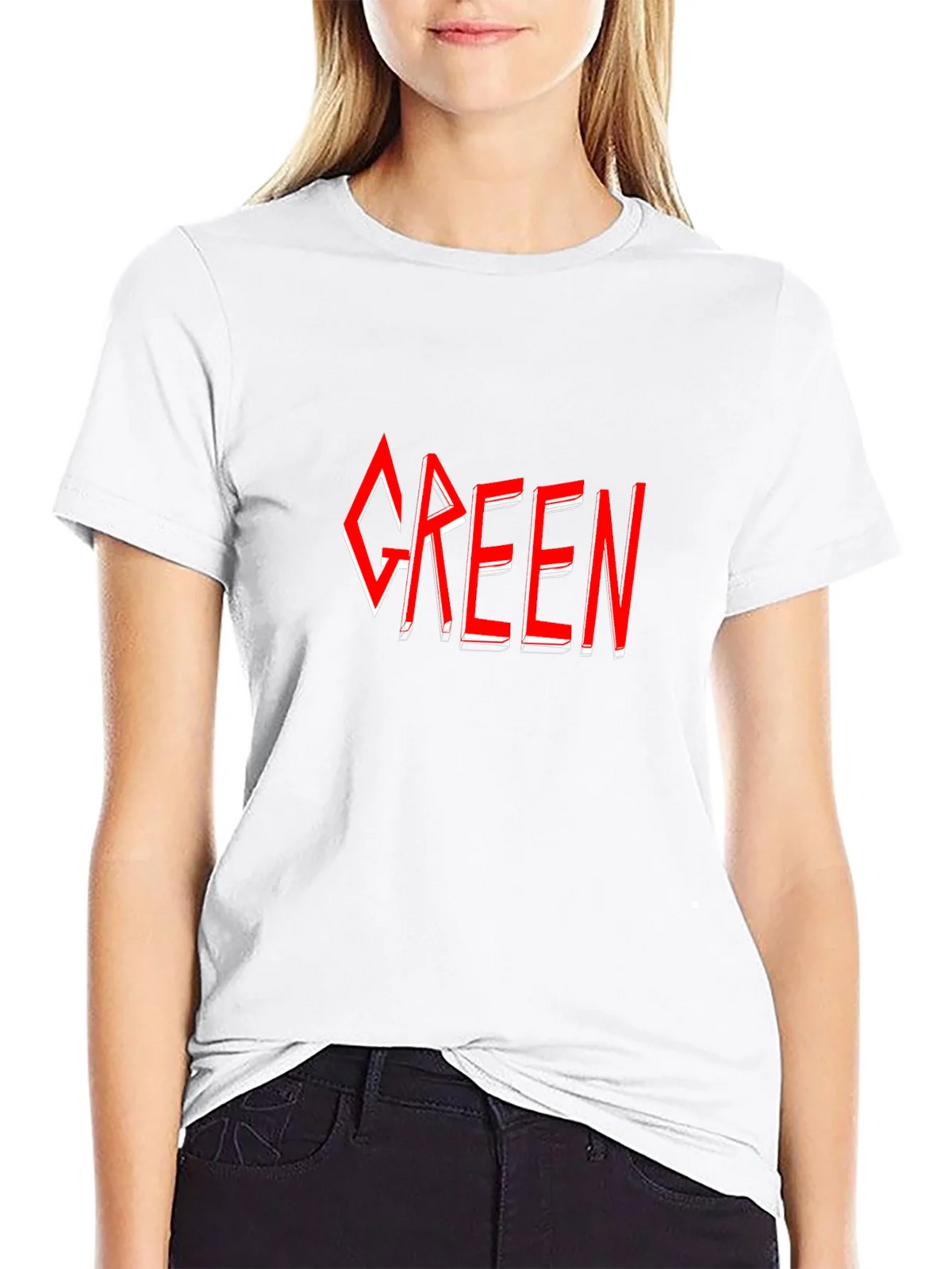 Green T-Shirt - Red Graphic Design product image 11
