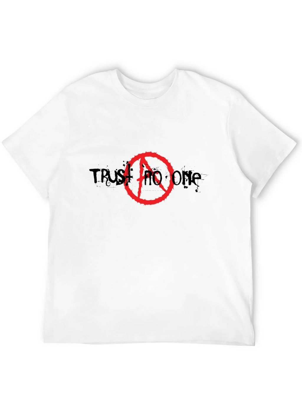 Trust No One Anarchy Symbol Black T-Shirt product image 3