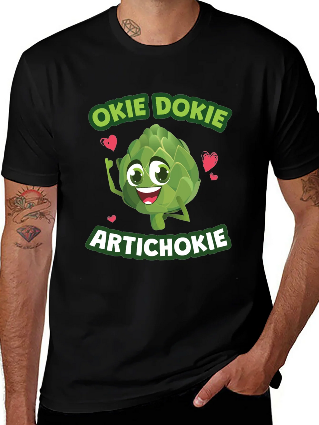 Okie Dokie Artichokie Black Graphic T-Shirt product image 1