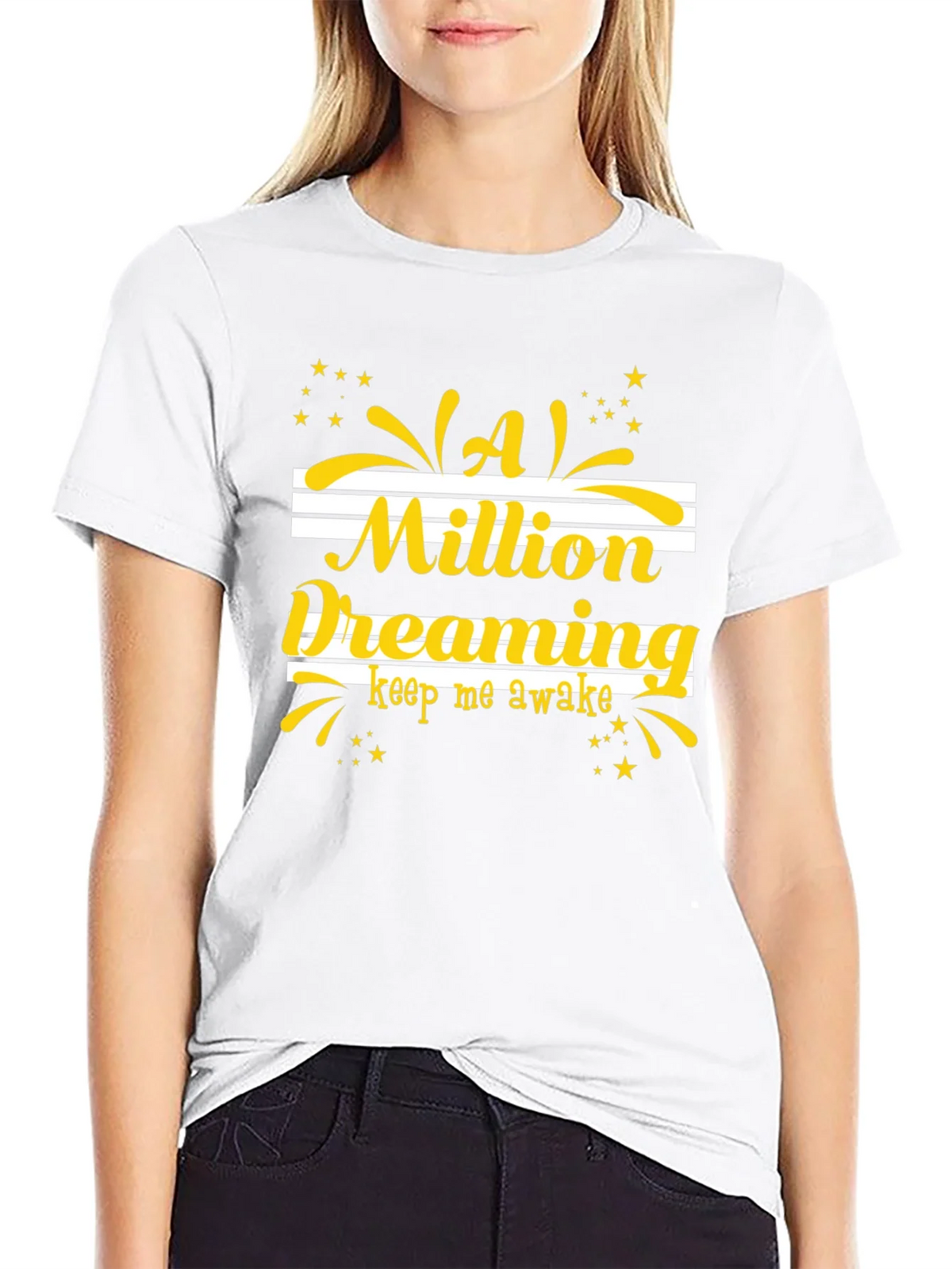 Dreaming Graphic Tee - Black Cotton T-Shirt product image 11