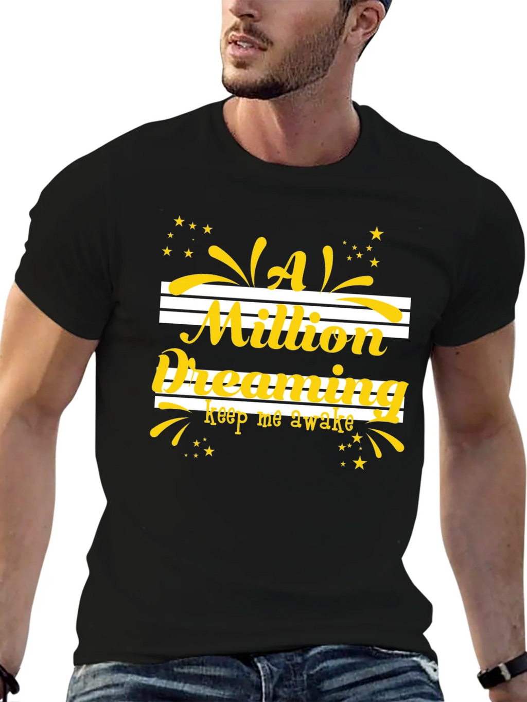 Dreaming Graphic Tee - Black Cotton T-Shirt product image 9
