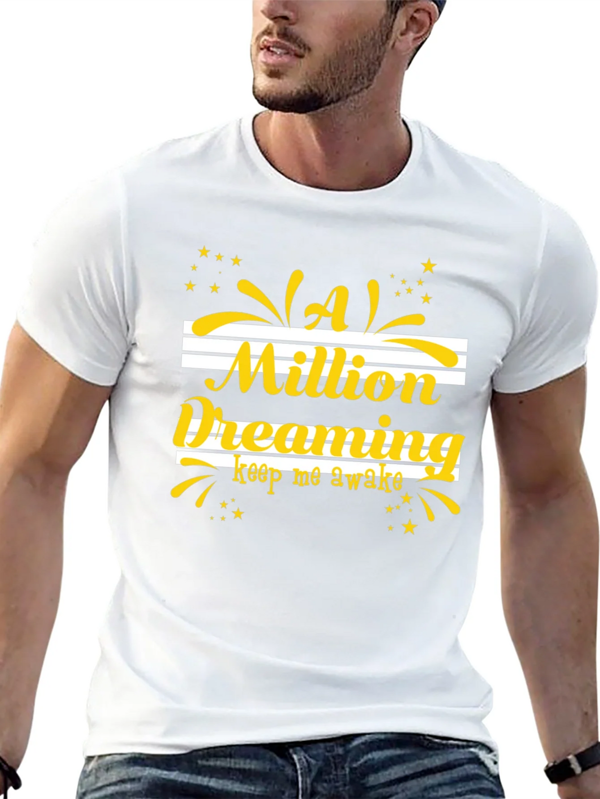 Dreaming Graphic Tee - Black Cotton T-Shirt product image 4