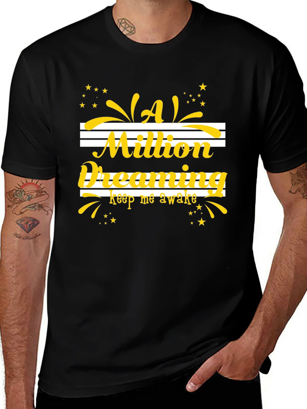 Dreaming Graphic Tee - Black Cotton T-Shirt product image 1