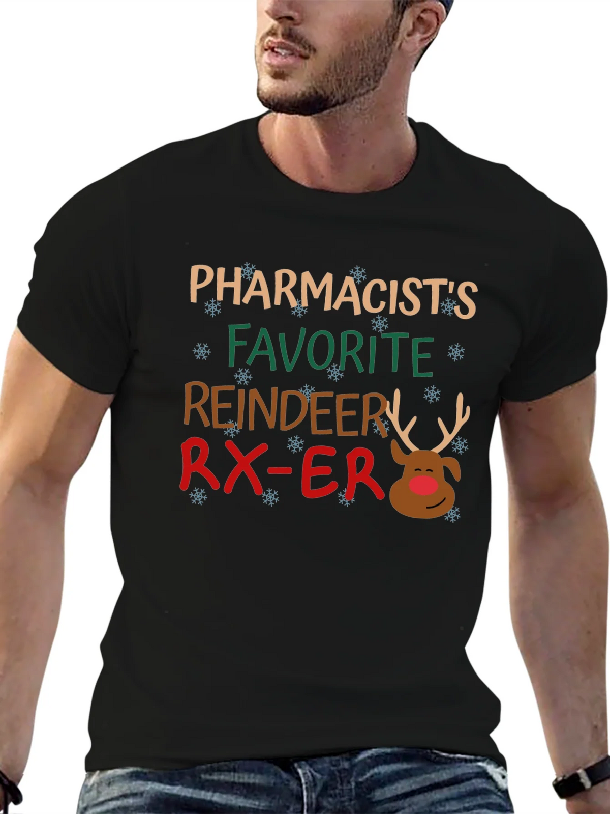 Pharmacists Favorite Reindeer Christmas T-Shirt product image 9