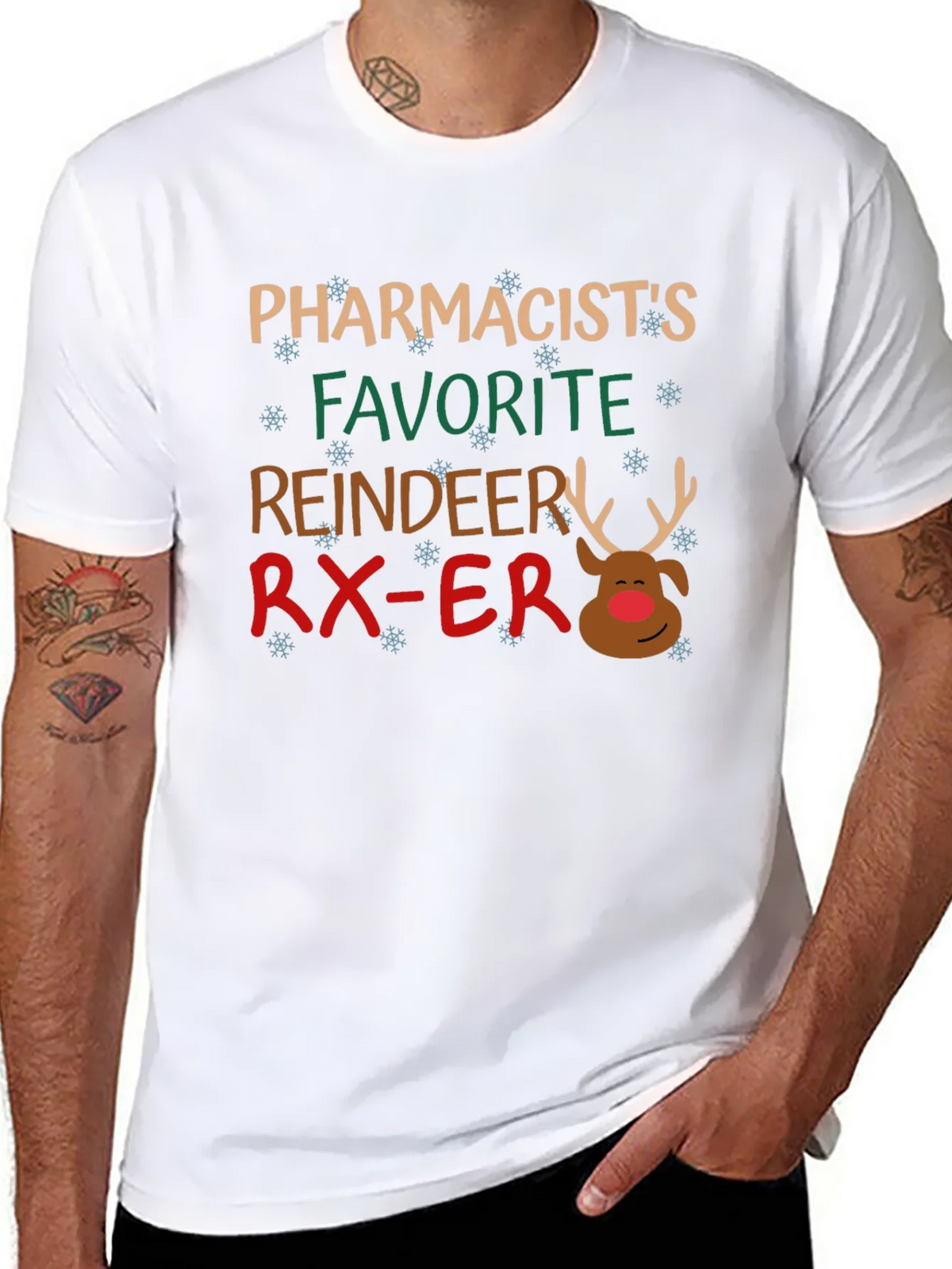 Pharmacists Favorite Reindeer Christmas T-Shirt product image 10