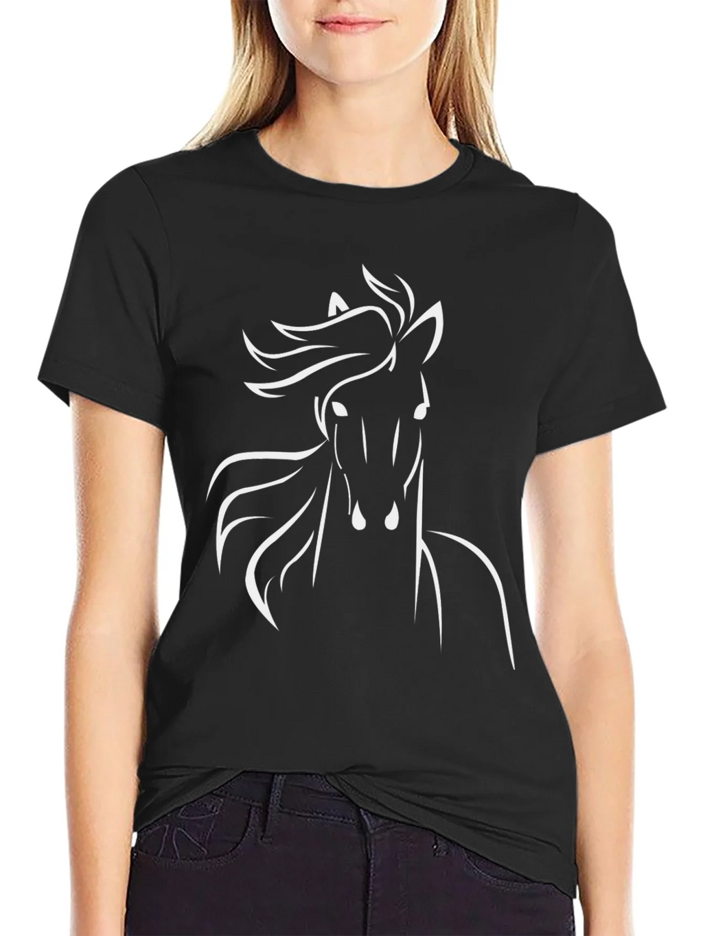 Horse Silhouette Graphic Tee - Stylish Mens Black T-Shirt product image 5