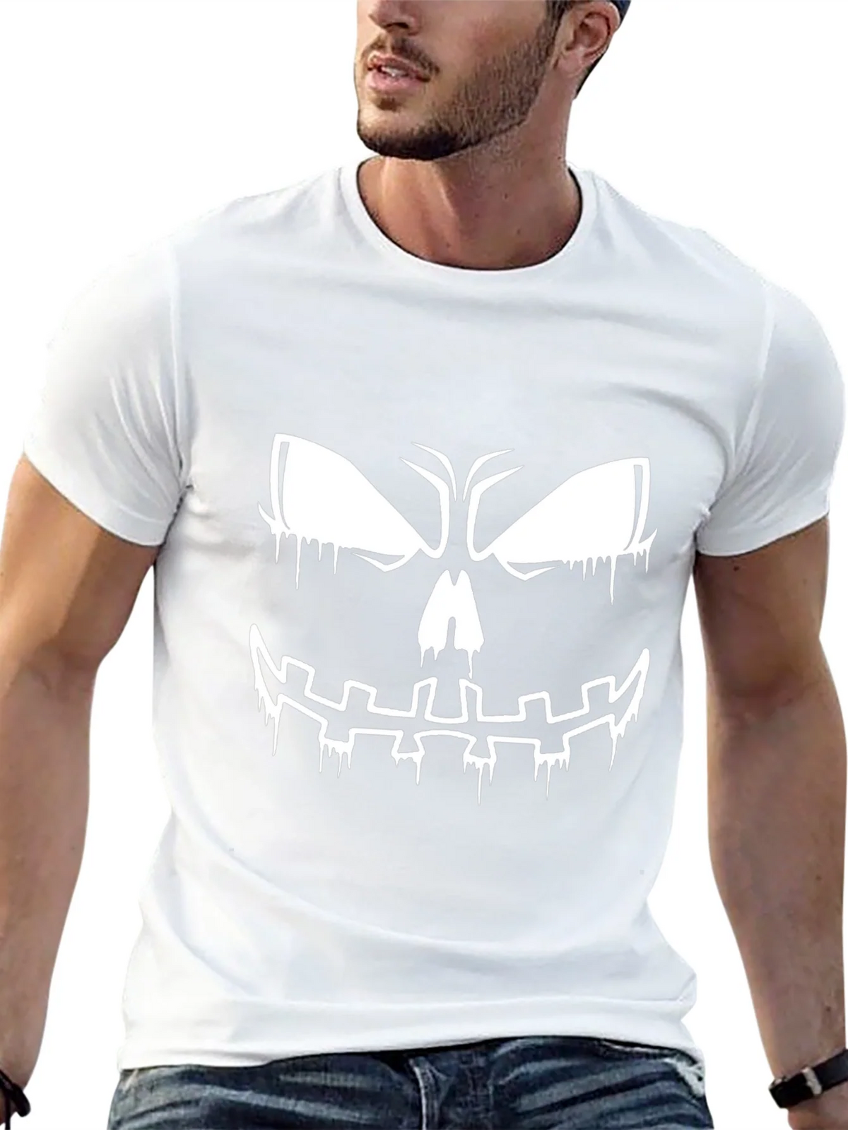 Spooky Halloween Face Graphic T-Shirt product image 4
