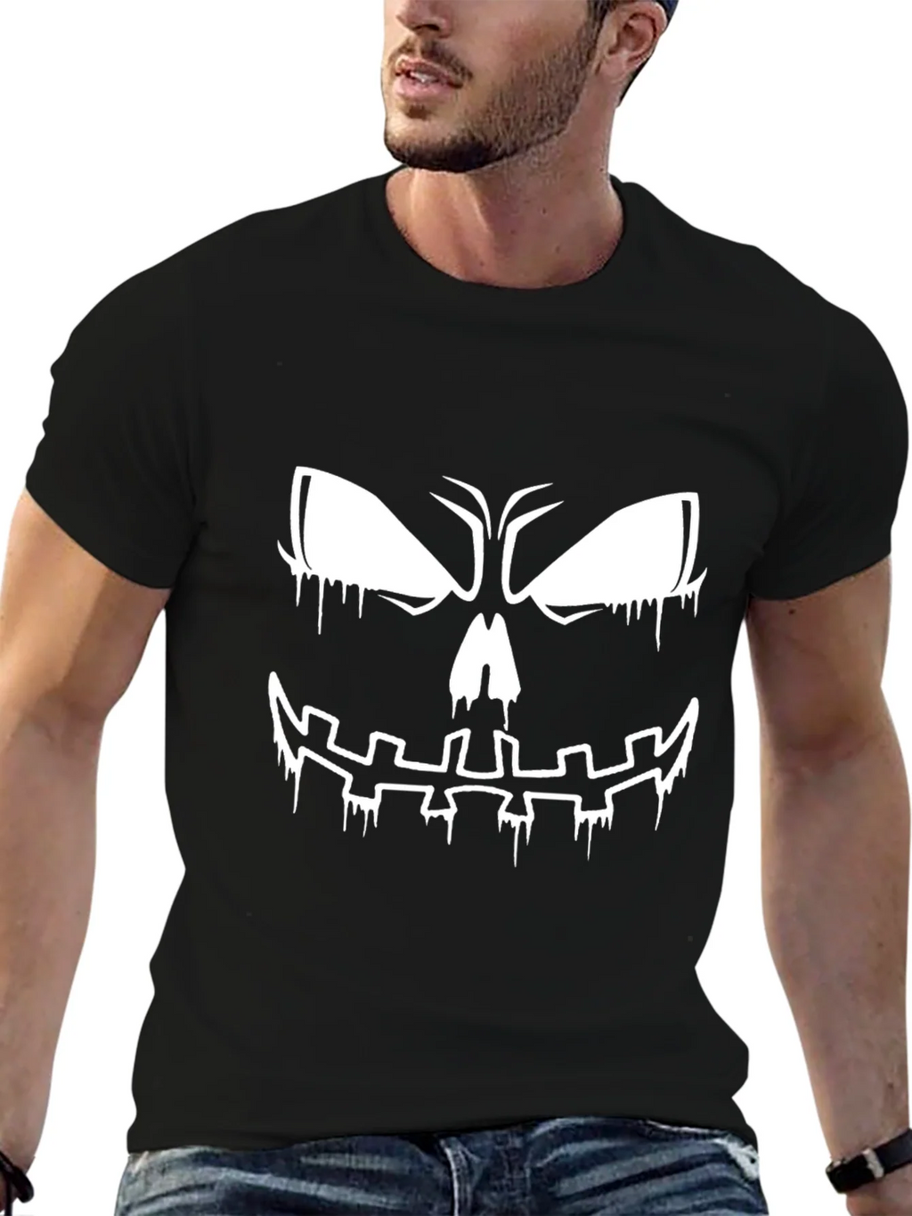 Spooky Halloween Face Graphic T-Shirt product image 9