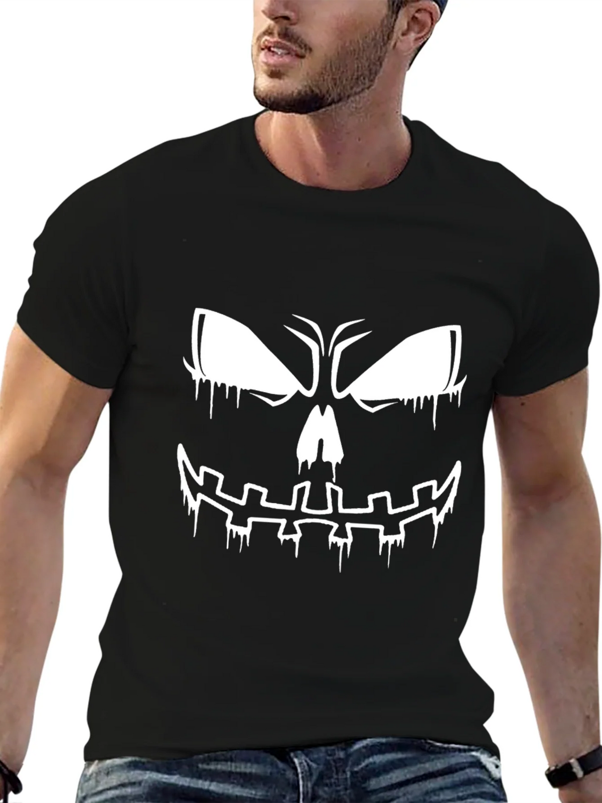Spooky Halloween Face Graphic T-Shirt product image 9