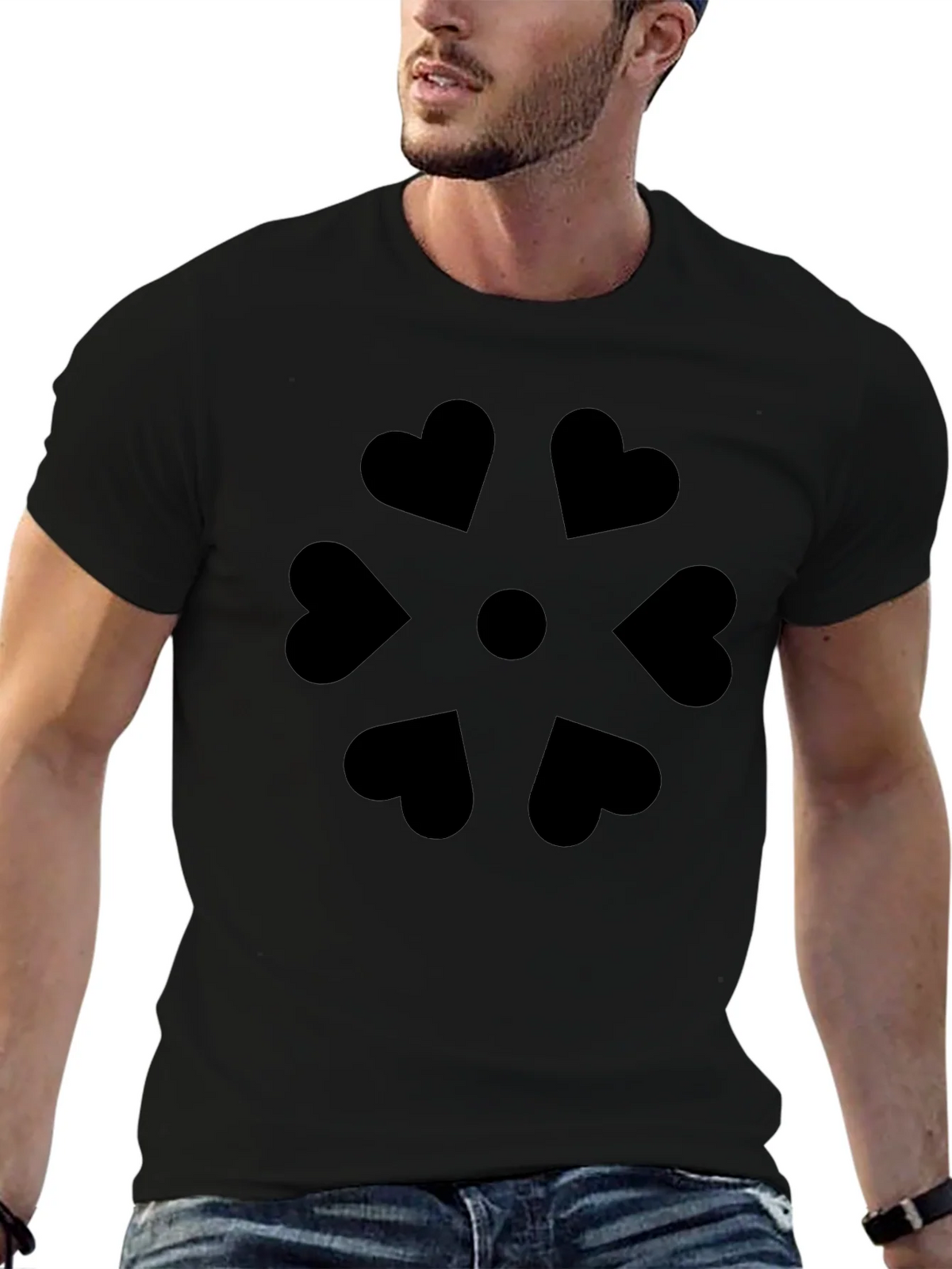 Heart Petal Graphic Black T-Shirt product image 9