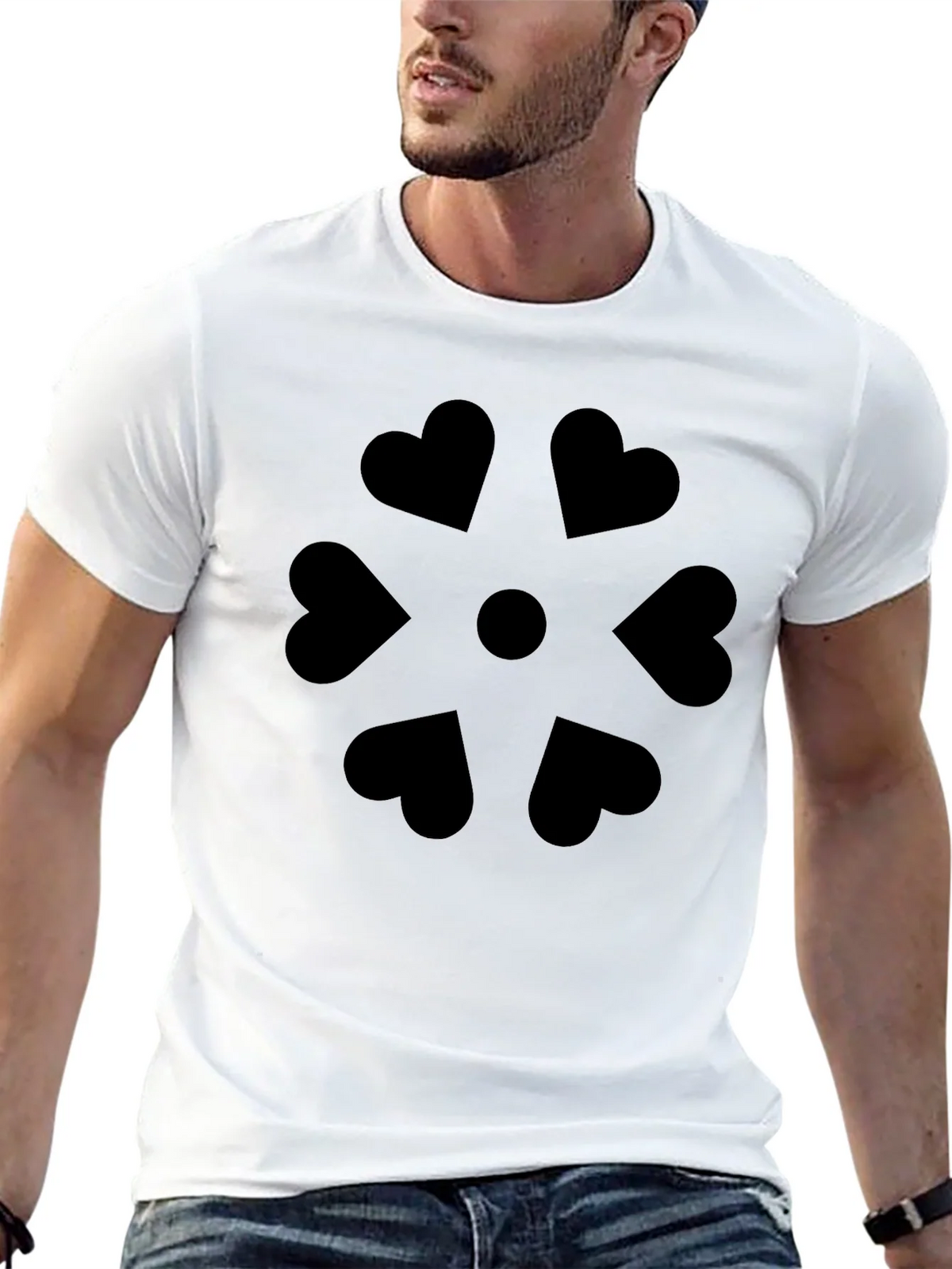 Heart Petal Graphic Black T-Shirt product image 4