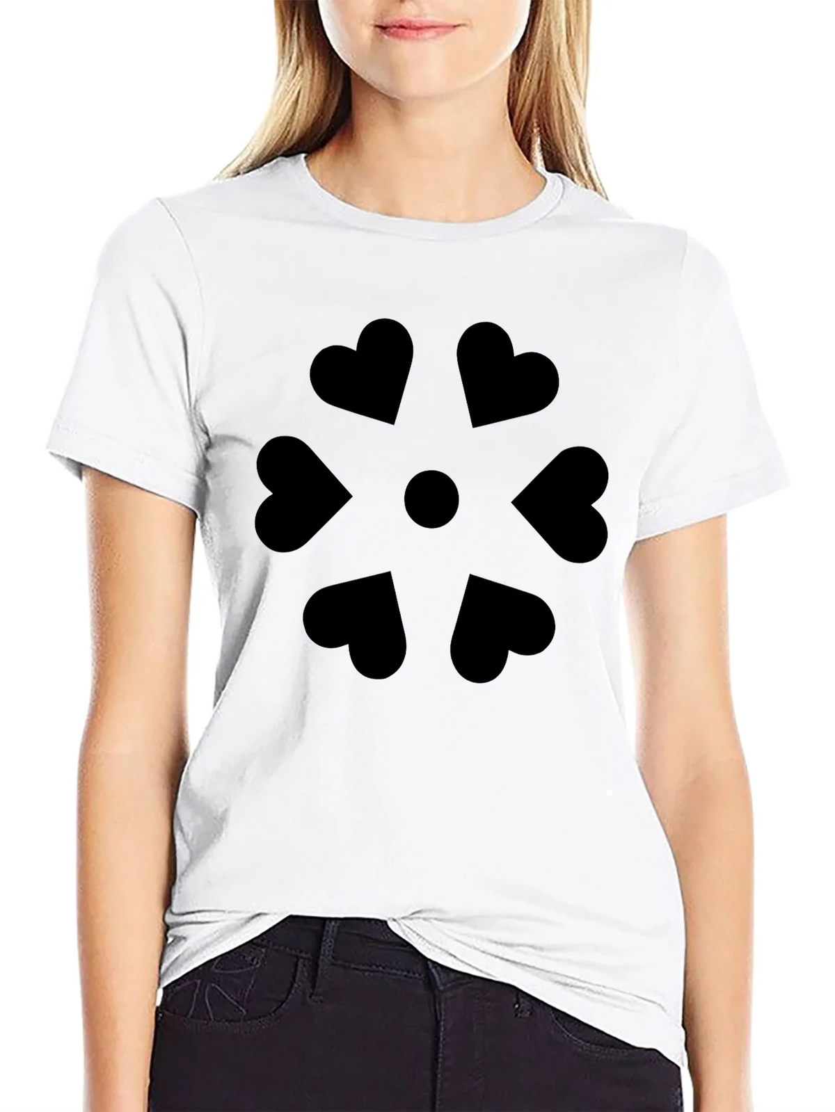 Heart Petal Graphic Black T-Shirt product image 11