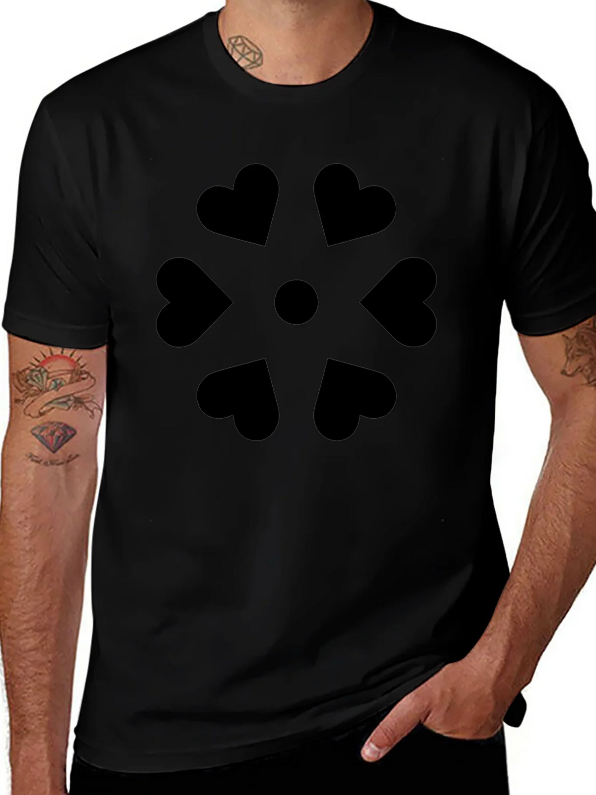 Heart Petal Graphic Black T-Shirt product image 1