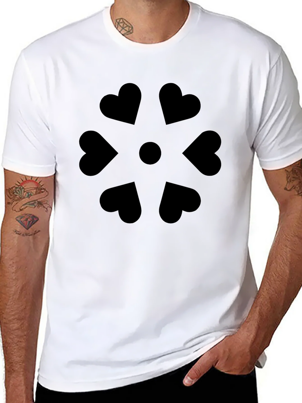 Heart Petal Graphic Black T-Shirt product image 10