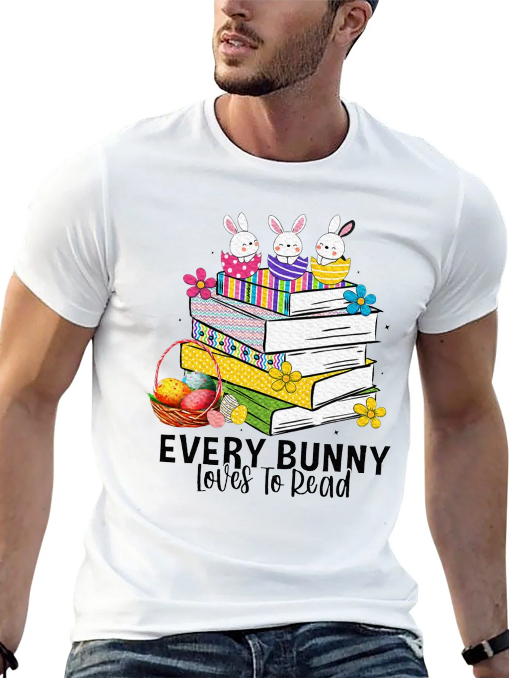 Every Bunny Loves to Read Easter T-Shirt product image 4