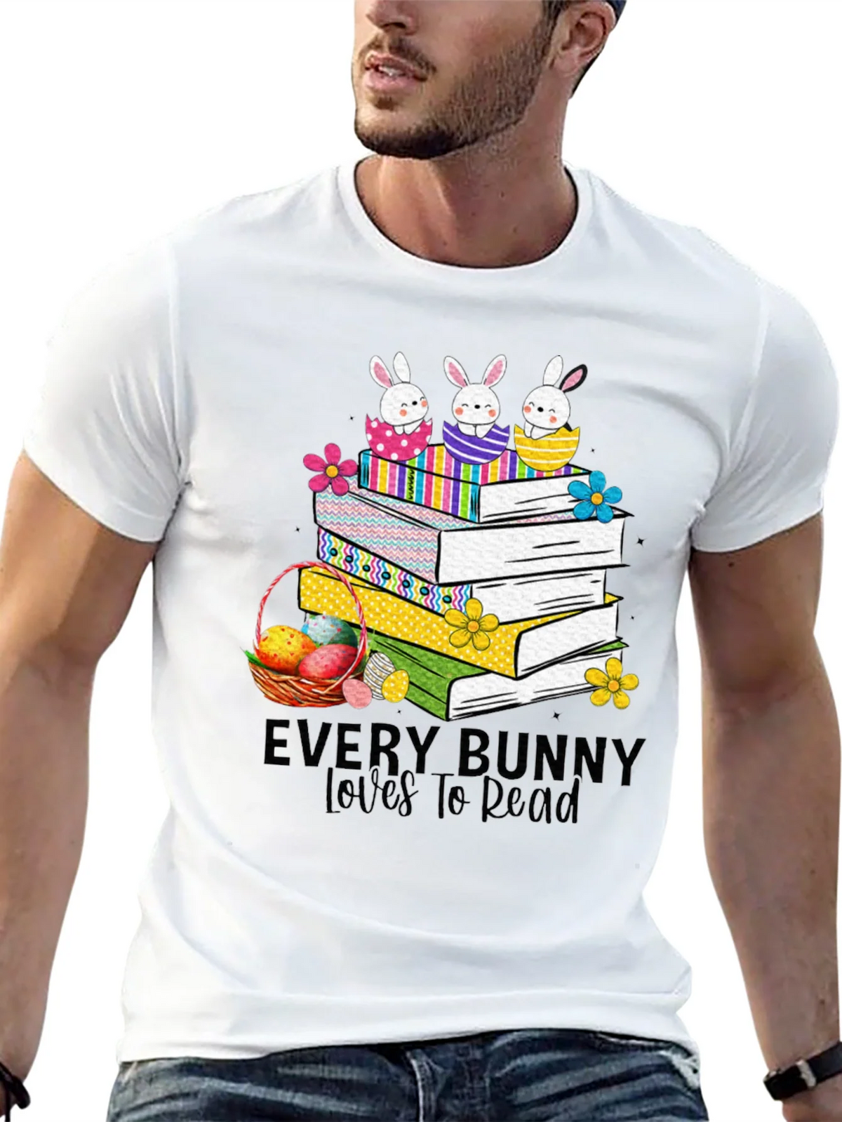 Every Bunny Loves to Read Easter T-Shirt product image 4