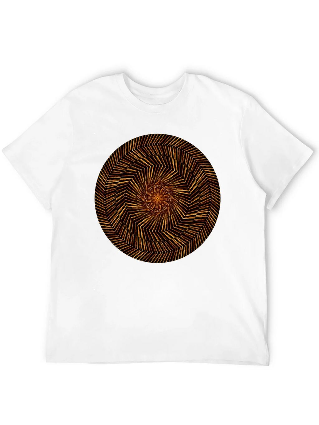 Geometric Spiral Graphic Tee - Black Cotton product image 3