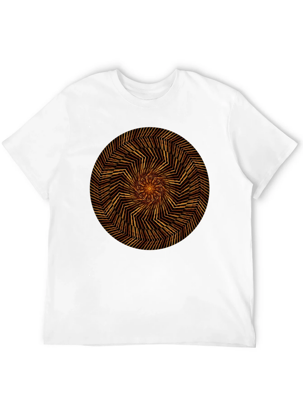 Geometric Spiral Graphic Tee - Black Cotton product image 3
