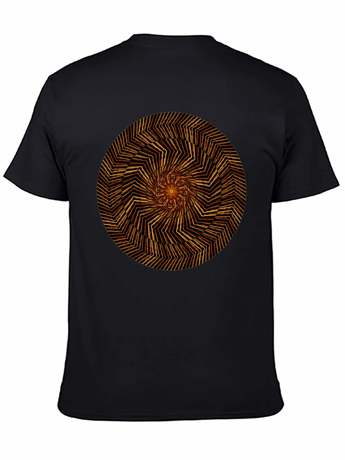 Geometric Spiral Graphic Tee - Black Cotton product image 7