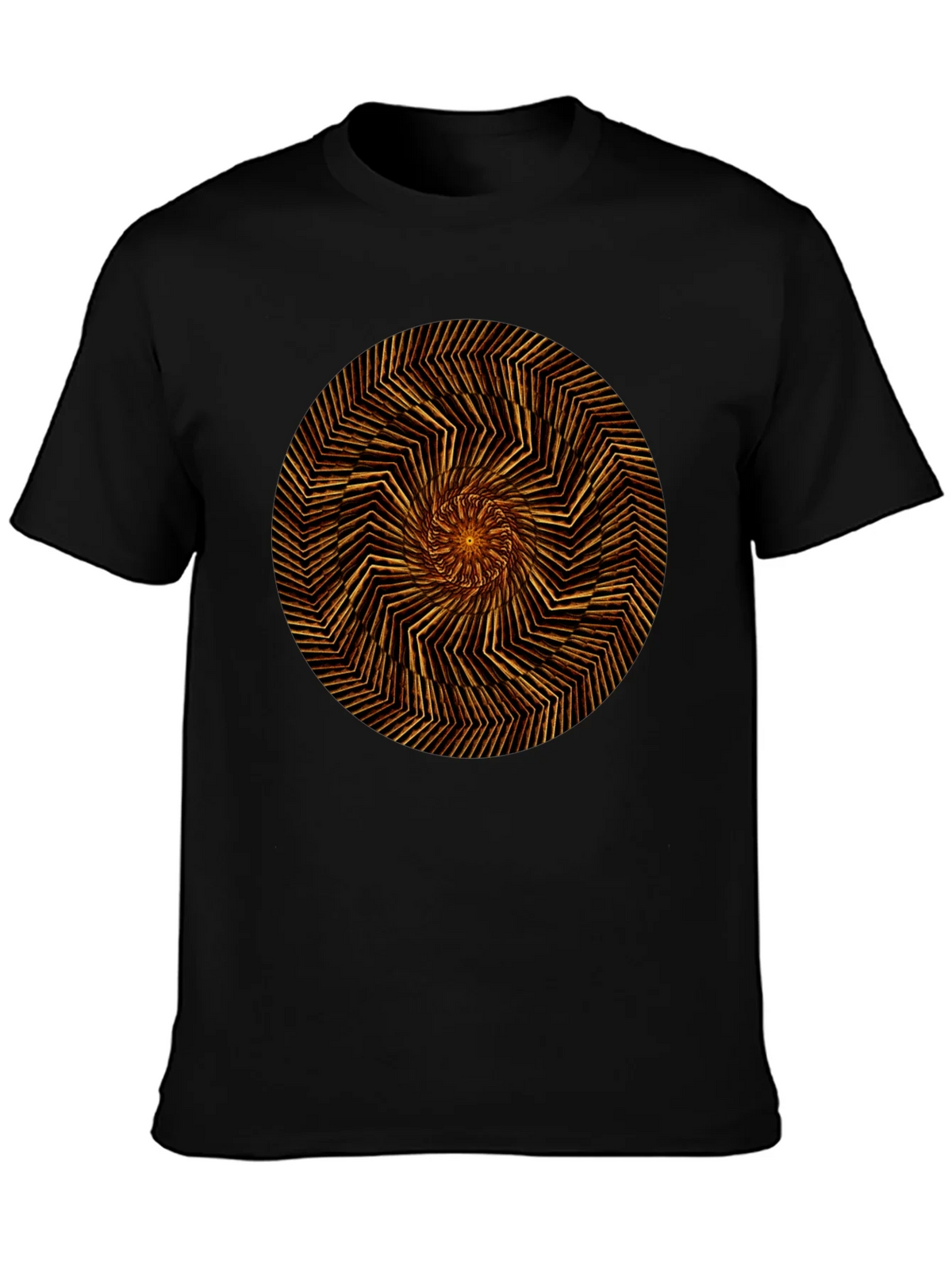 Geometric Spiral Graphic Tee - Black Cotton product image 6